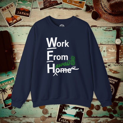 WFH, Work From Hawaii Crewneck Navy / S