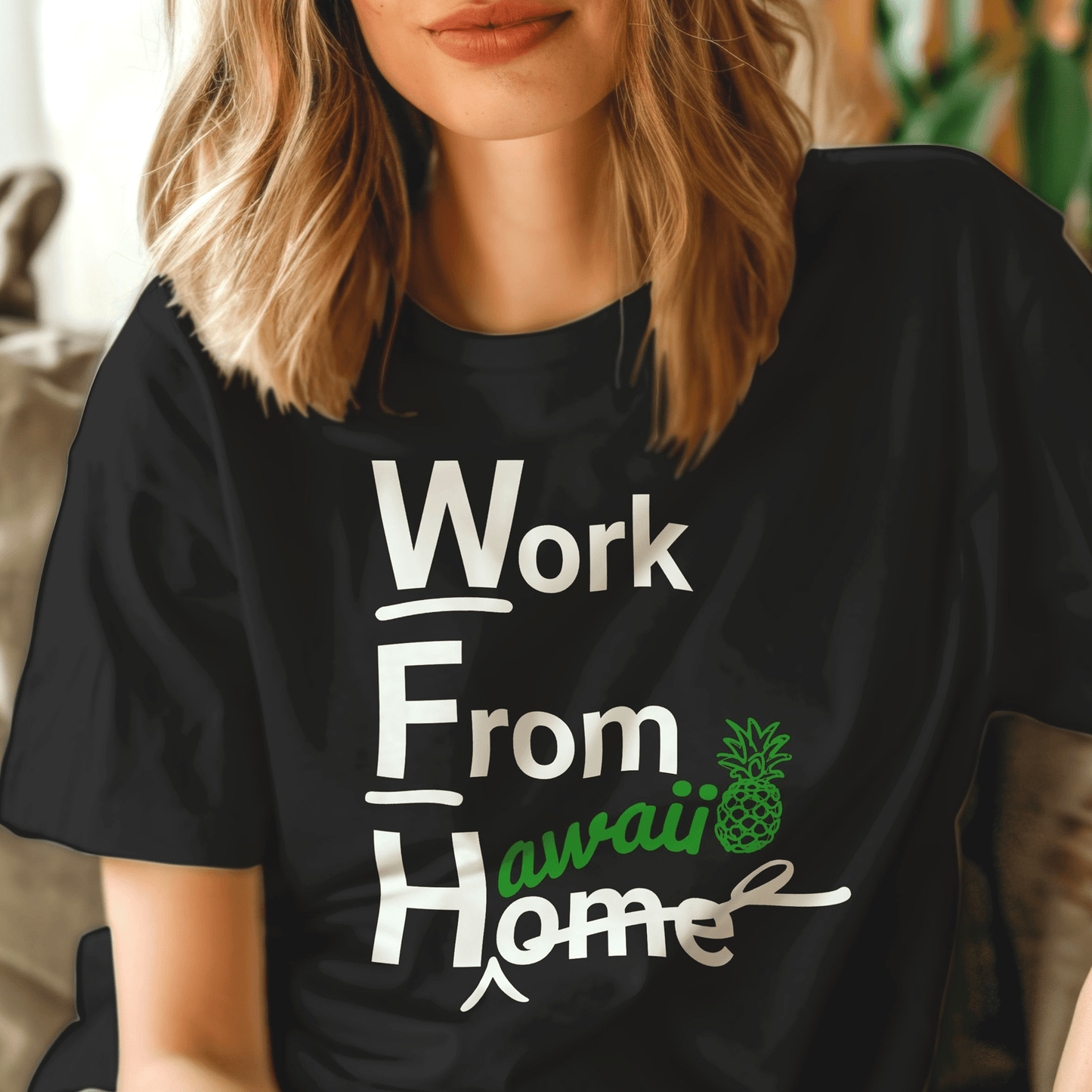 WFH, Work From Hawaii T-Shirt Black / S
