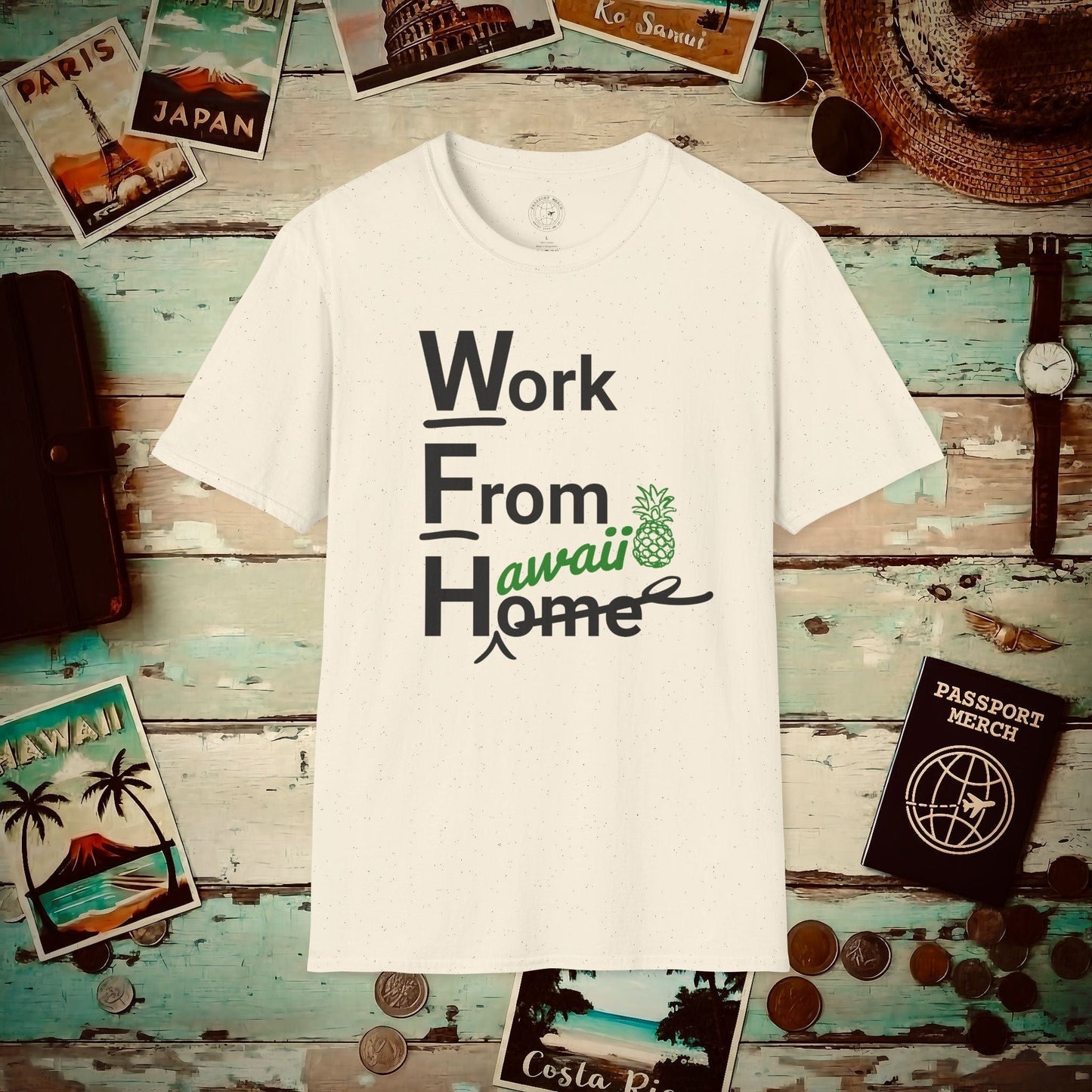 WFH, Work From Hawaii T-Shirt Natural / S