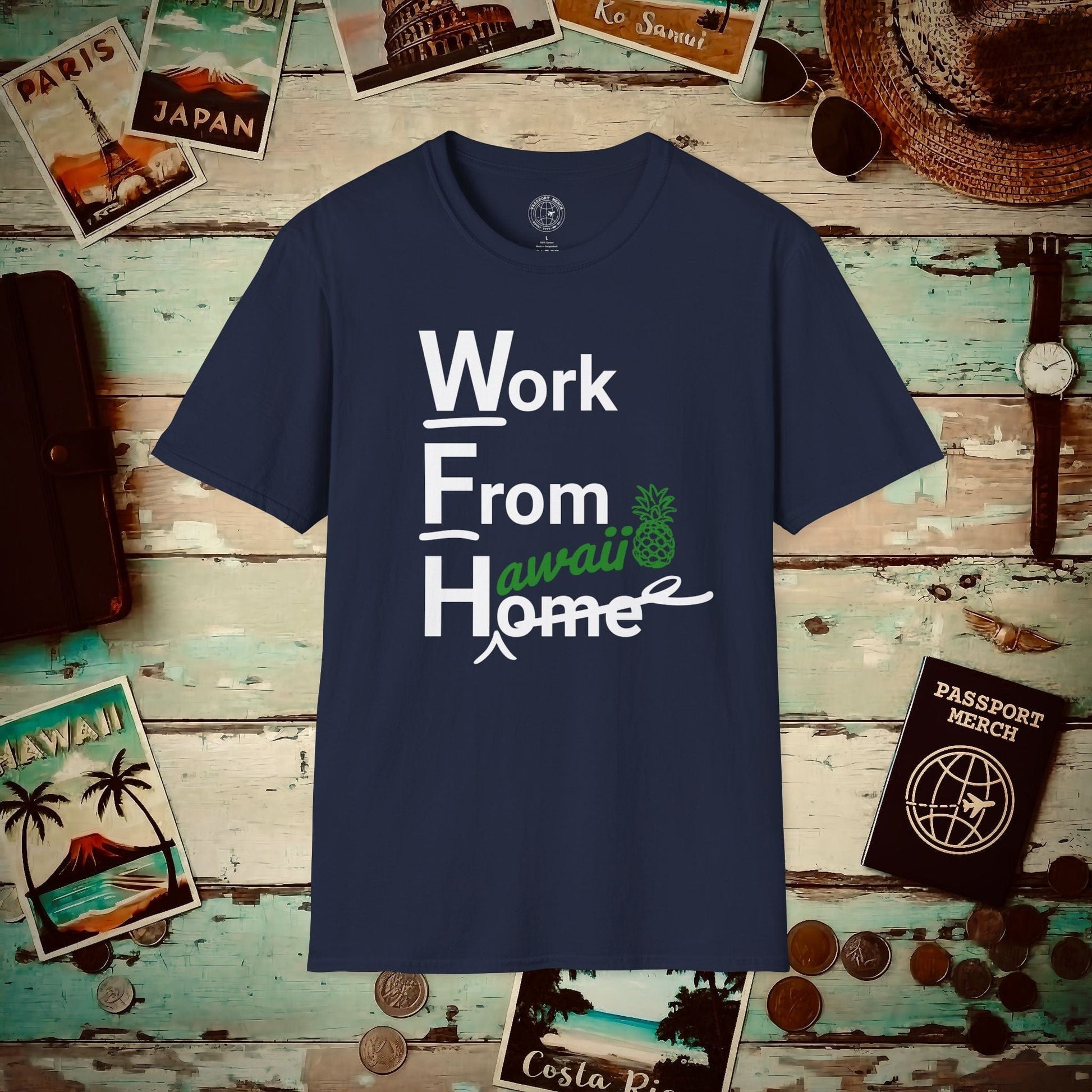 WFH, Work From Hawaii T-Shirt Navy / S