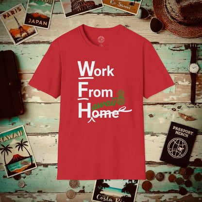 WFH, Work From Hawaii T-Shirt Red / S