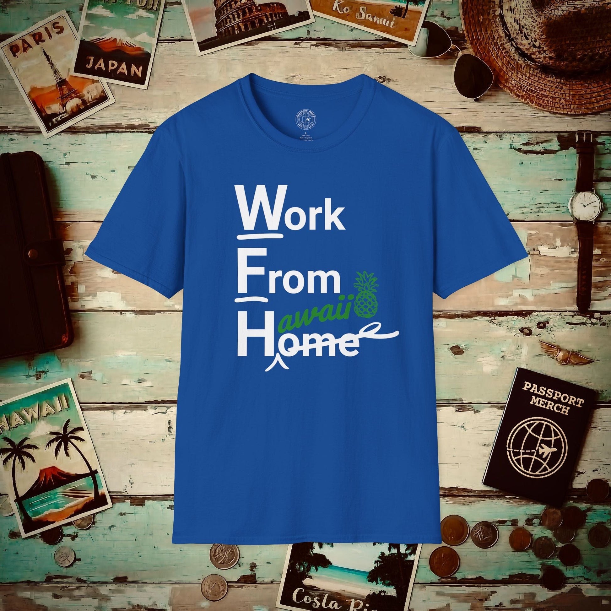 WFH, Work From Hawaii T-Shirt Royal / S