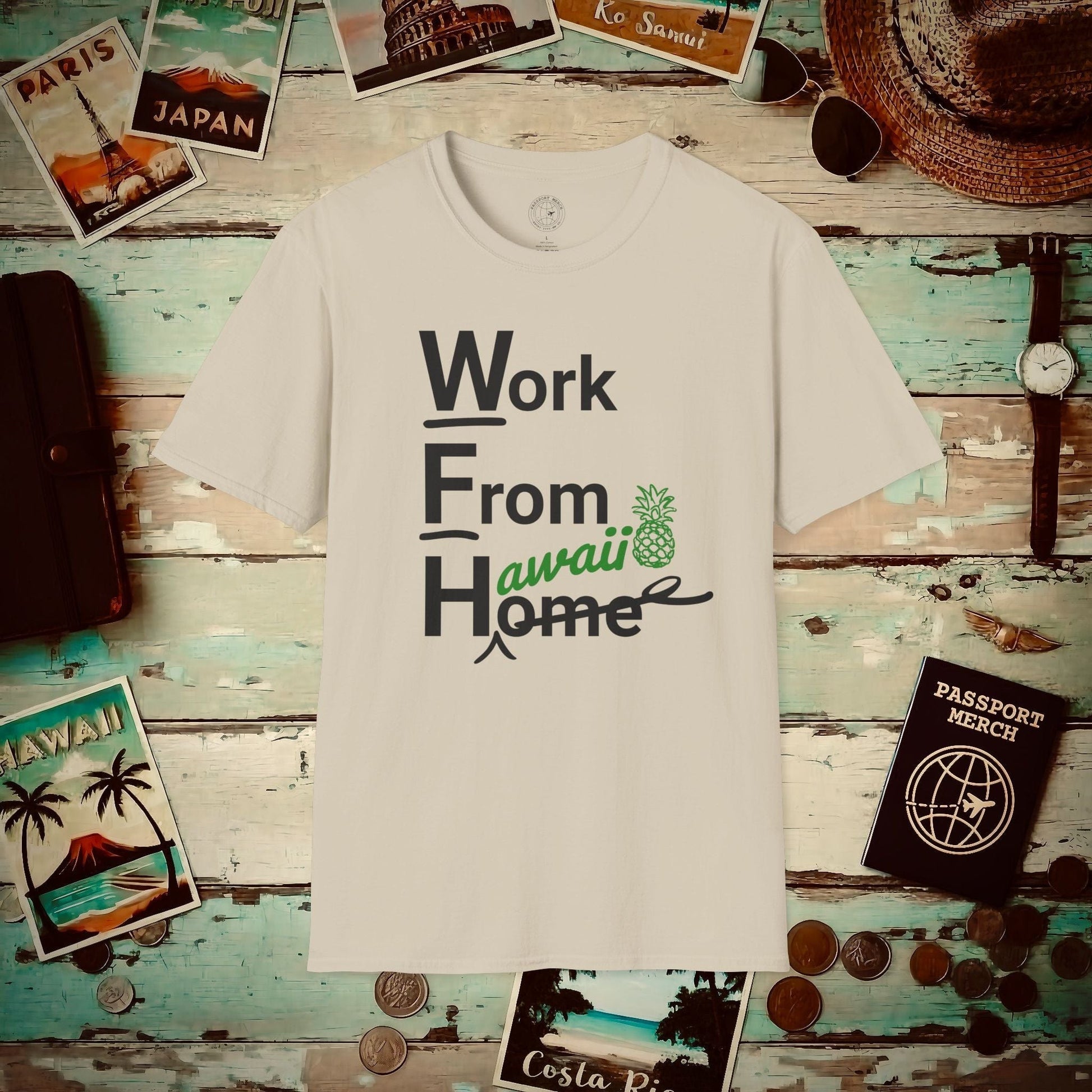 WFH, Work From Hawaii T-Shirt Sand / S
