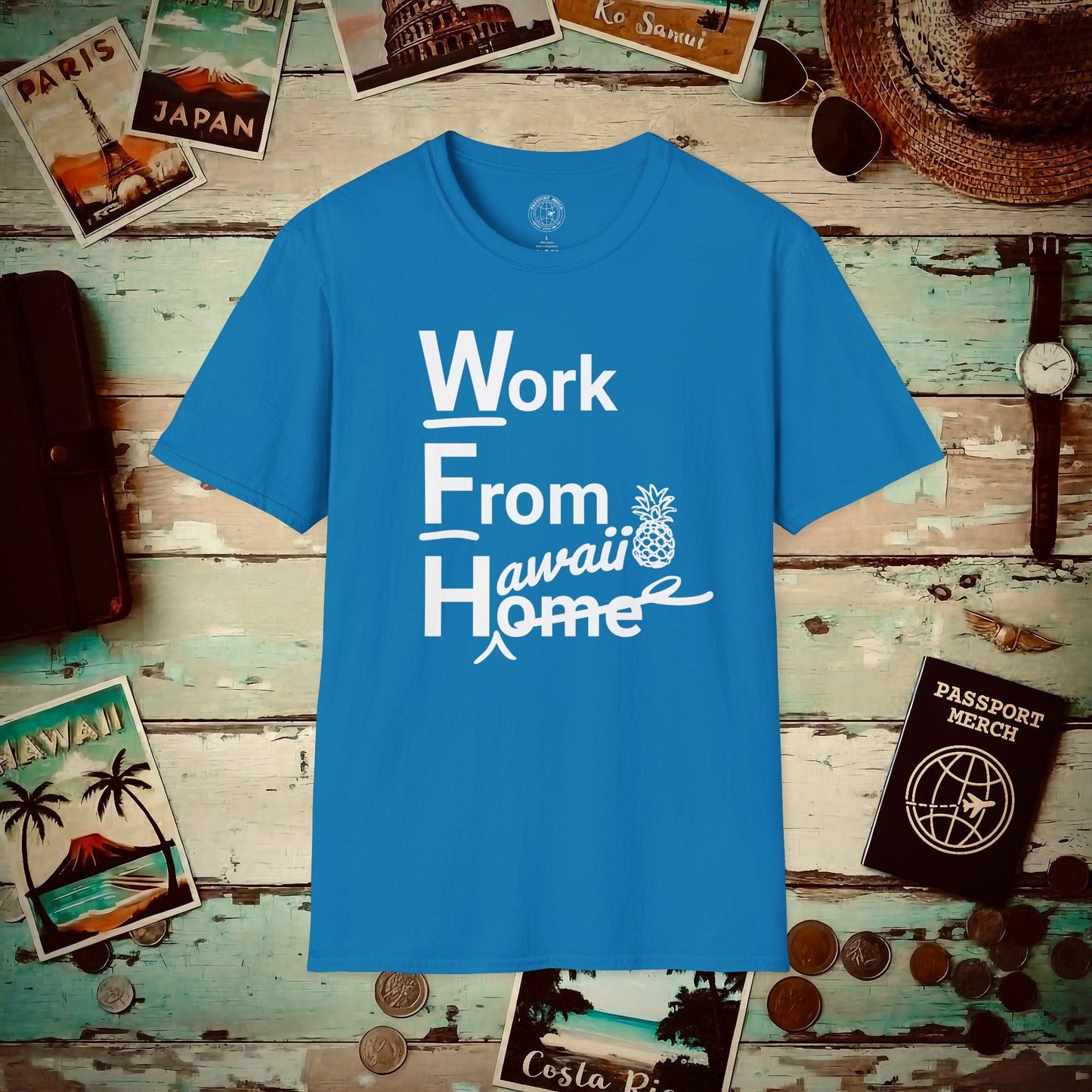 WFH, Work From Hawaii T-Shirt Sapphire / S