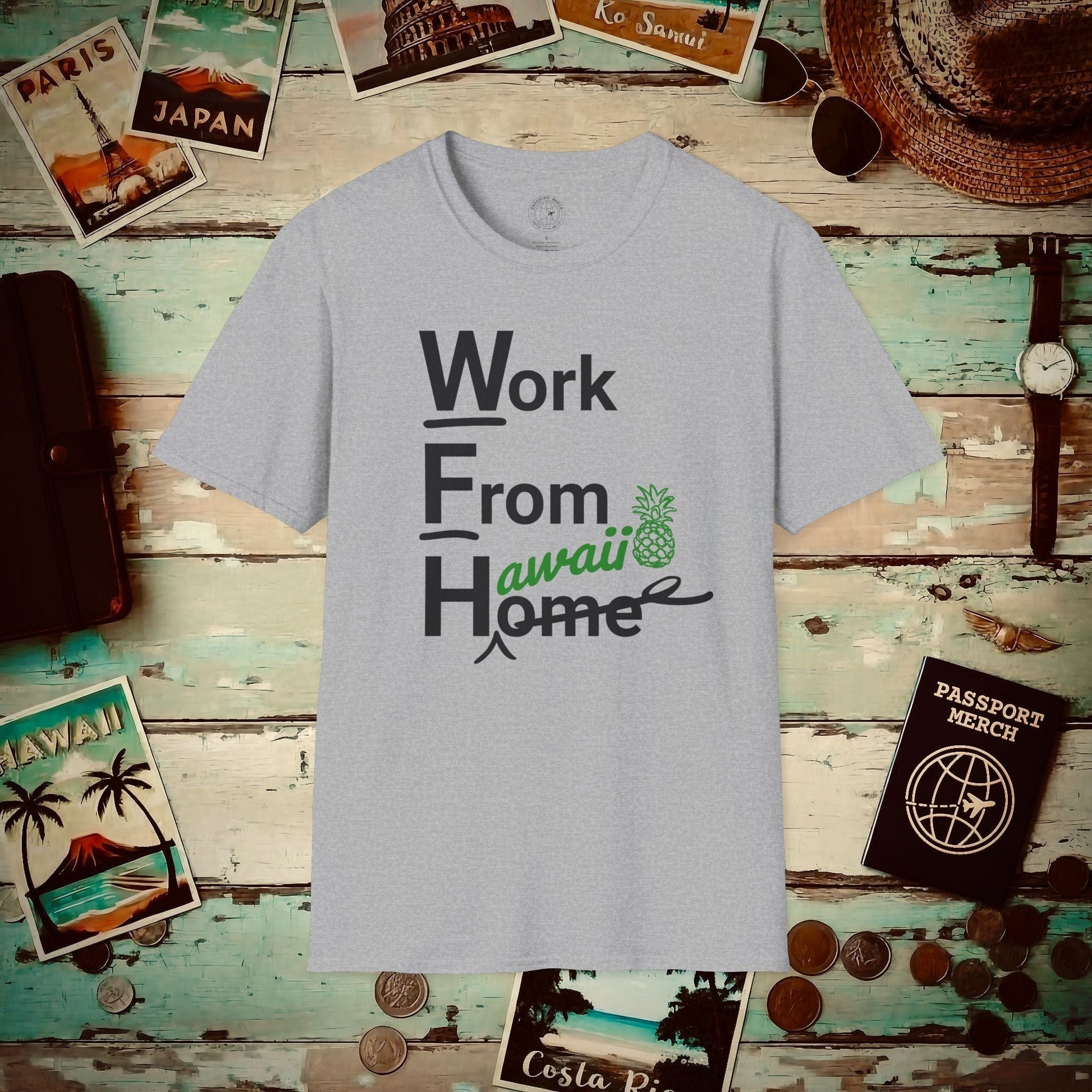 WFH, Work From Hawaii T-Shirt Sport Grey / S