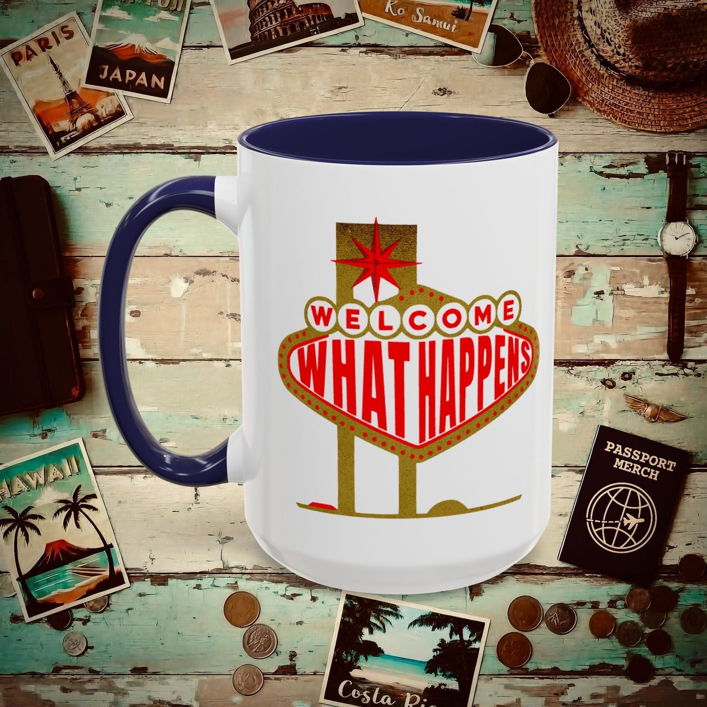 "WHAT HAPPENS" in Vegas, Nevada 15oz Mug Navy / 15oz
