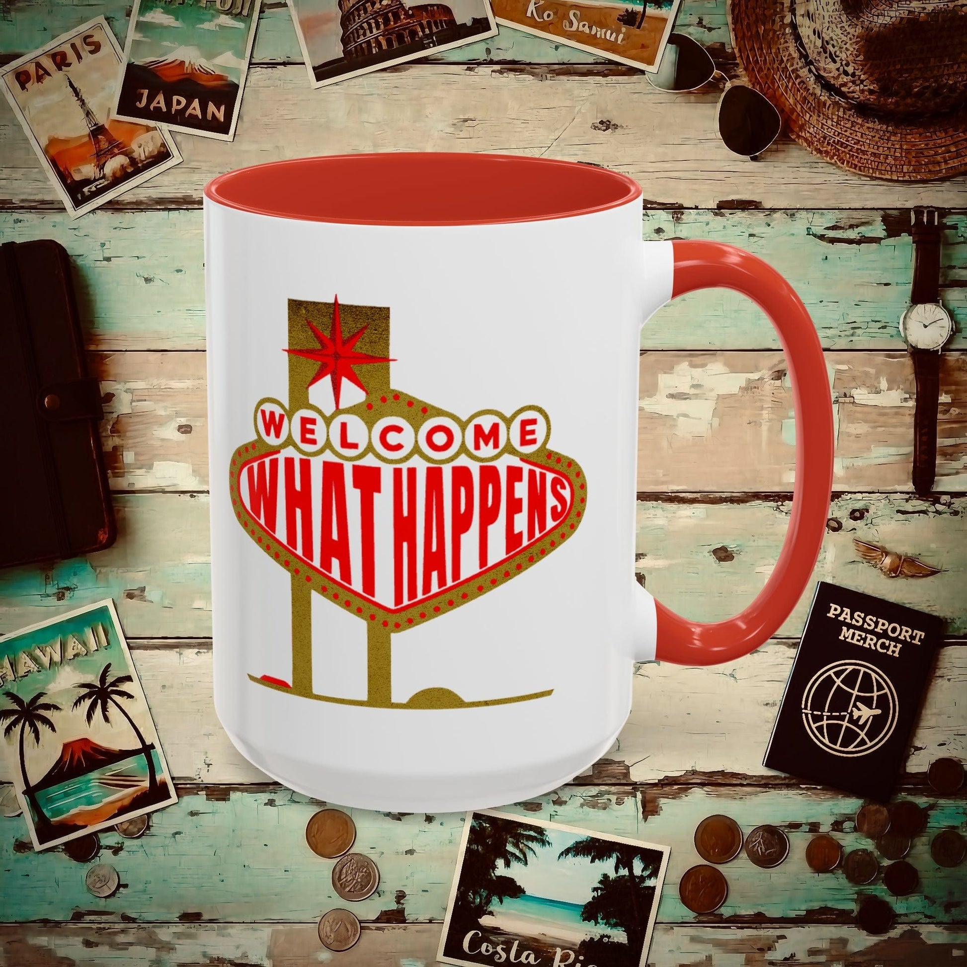 "WHAT HAPPENS" in Vegas, Nevada 15oz Mug Red / 15oz