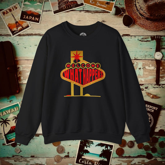 "WHAT HAPPENS" in Vegas, Nevada Crewneck Black / S