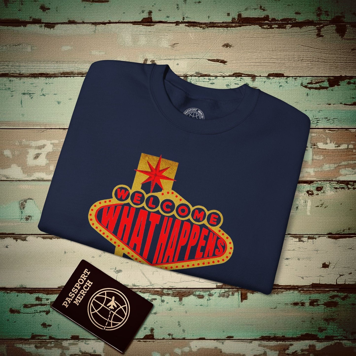 "WHAT HAPPENS" in Vegas, Nevada Crewneck Navy / S