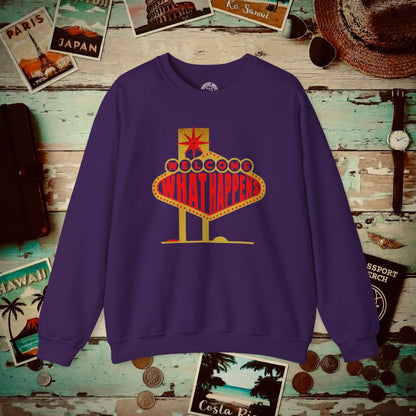 "WHAT HAPPENS" in Vegas, Nevada Crewneck Purple / S