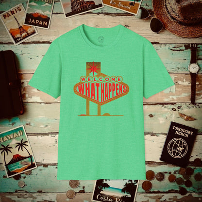 "WHAT HAPPENS" in Vegas, Nevada T-Shirt Heather Irish Green / S