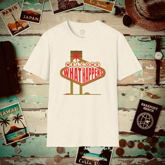 "WHAT HAPPENS" in Vegas, Nevada T-Shirt Natural / S