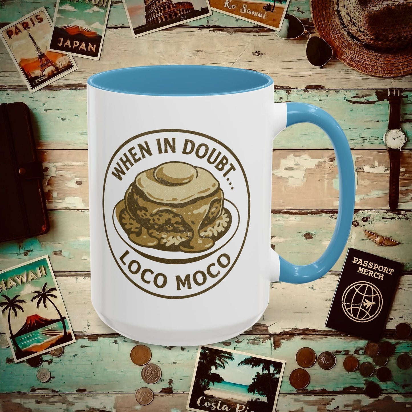 When in doubt... Loco Moco, Hawaii 15oz Mug Light Blue / 15oz