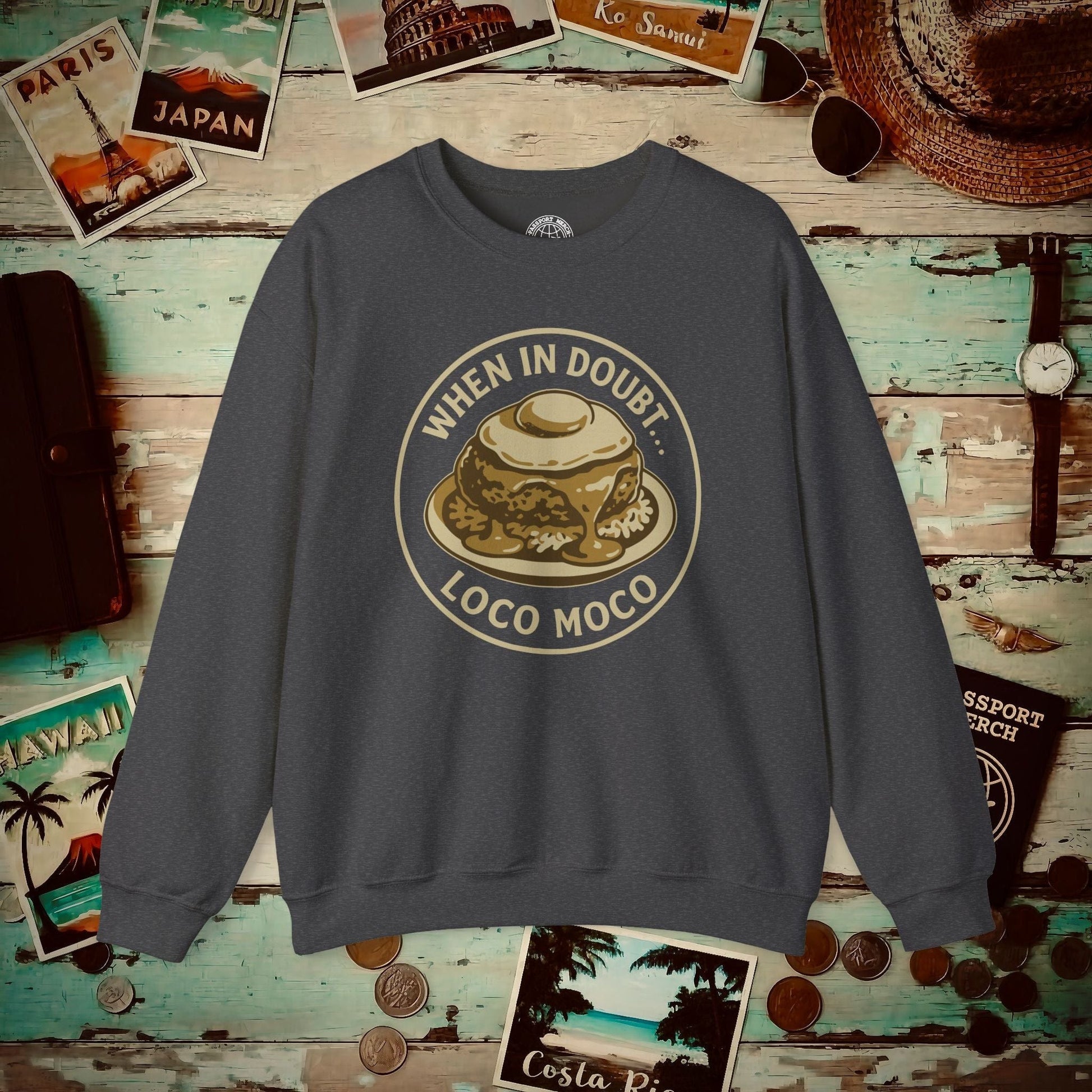 When in doubt... Loco Moco, Hawaii Crewneck Dark Heather / S