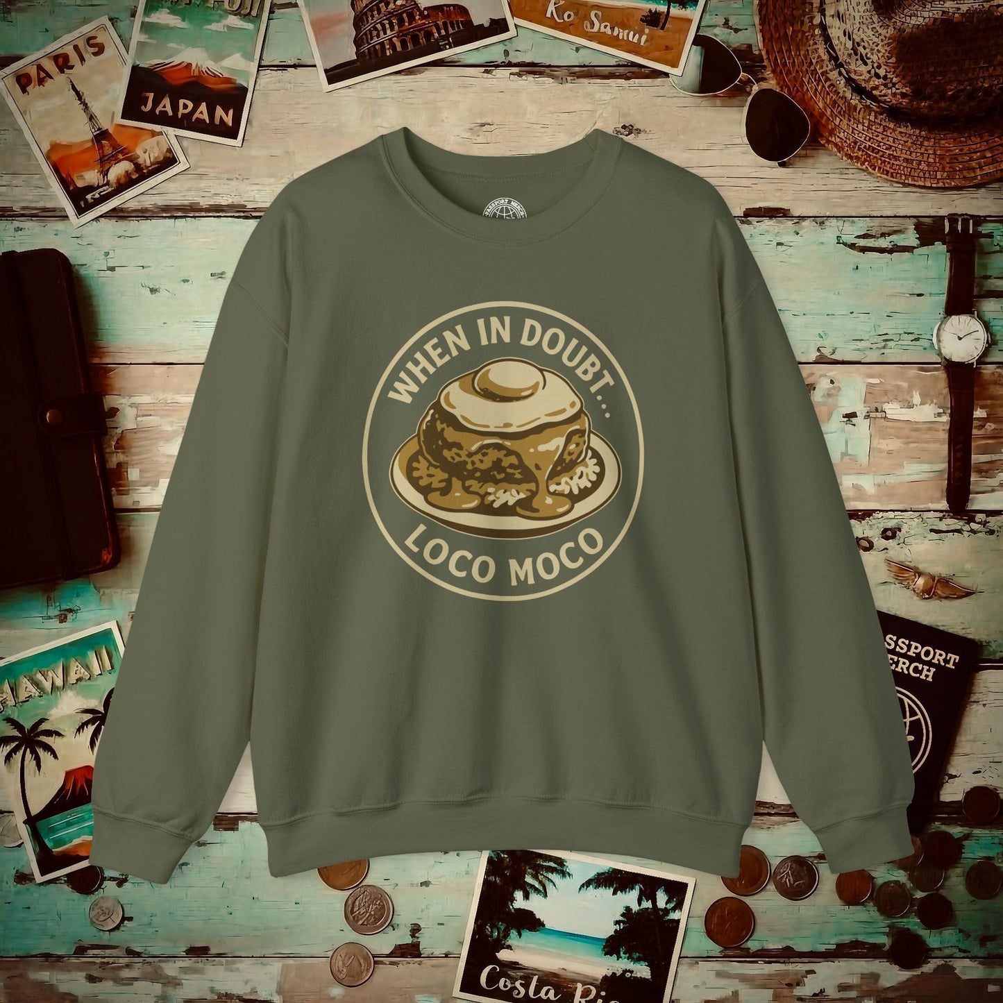 When in doubt... Loco Moco, Hawaii Crewneck Military Green / S