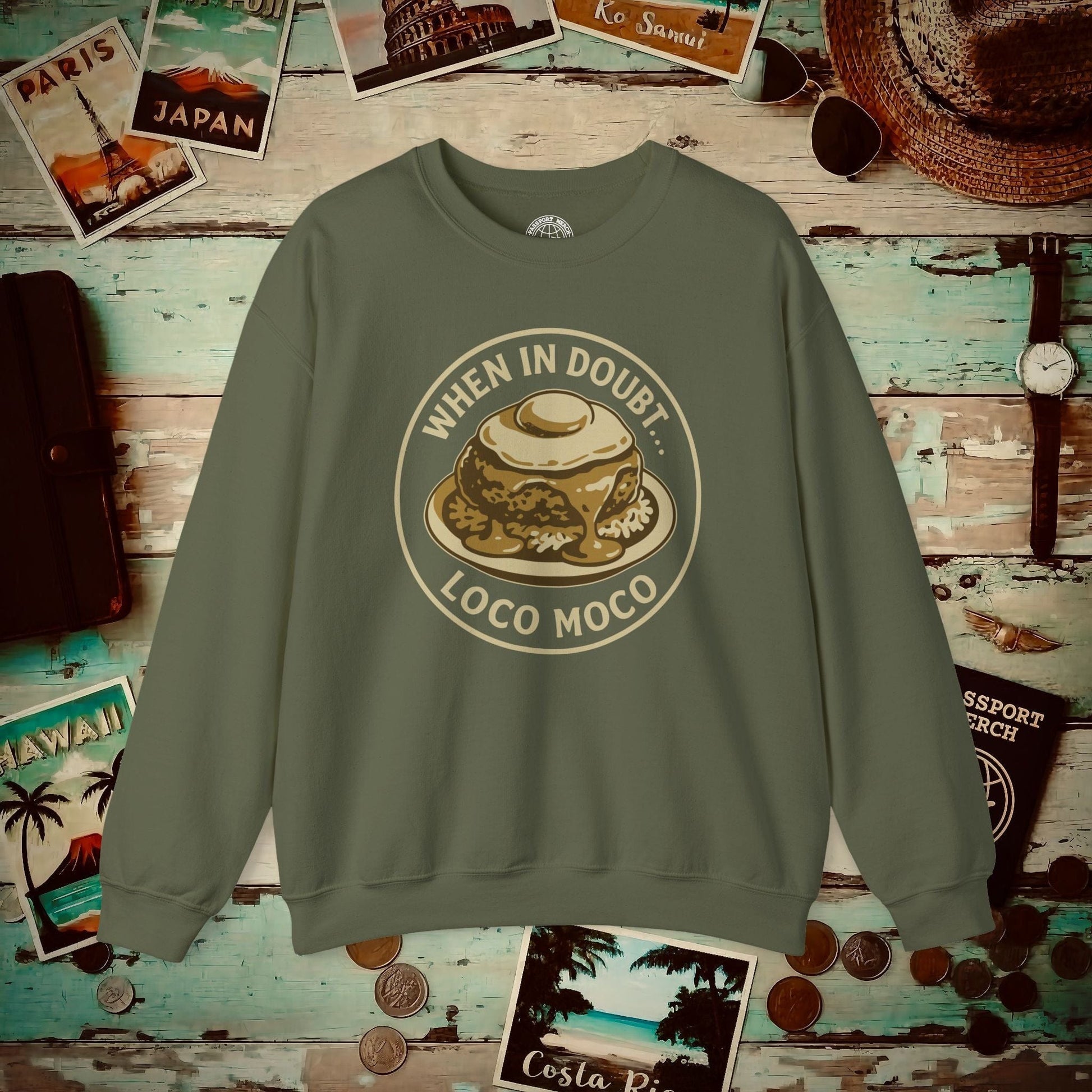 When in doubt... Loco Moco, Hawaii Crewneck Military Green / S
