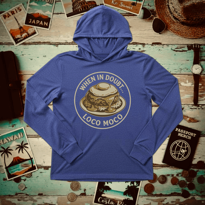 When in doubt... Loco Moco, Hawaii Hooded Long Sleeve Heather True Royal / XS