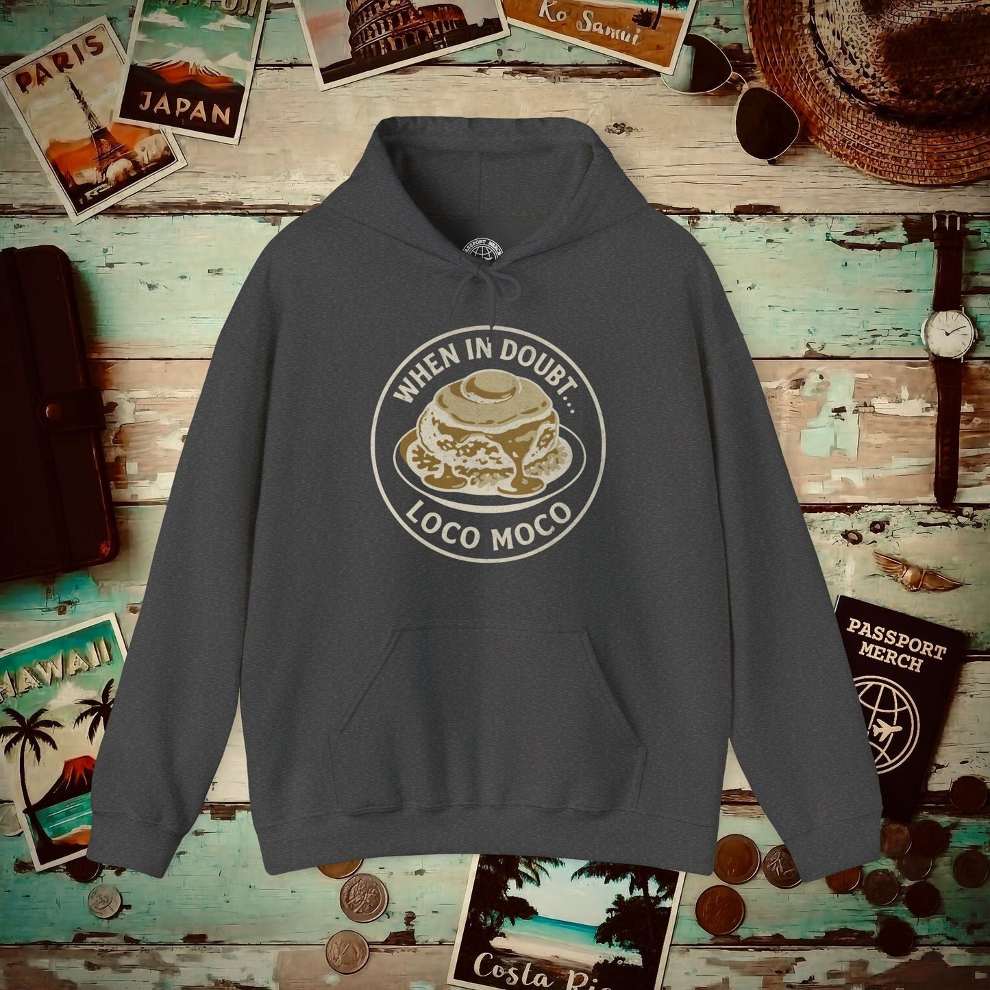 When in doubt... Loco Moco, Hawaii Hoodie Dark Heather / S