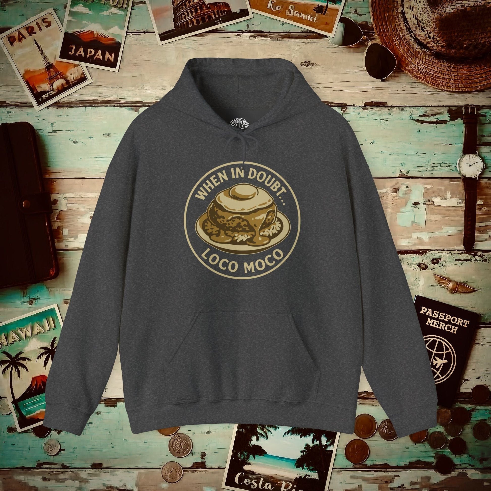When in doubt... Loco Moco, Hawaii Hoodie Dark Heather / S