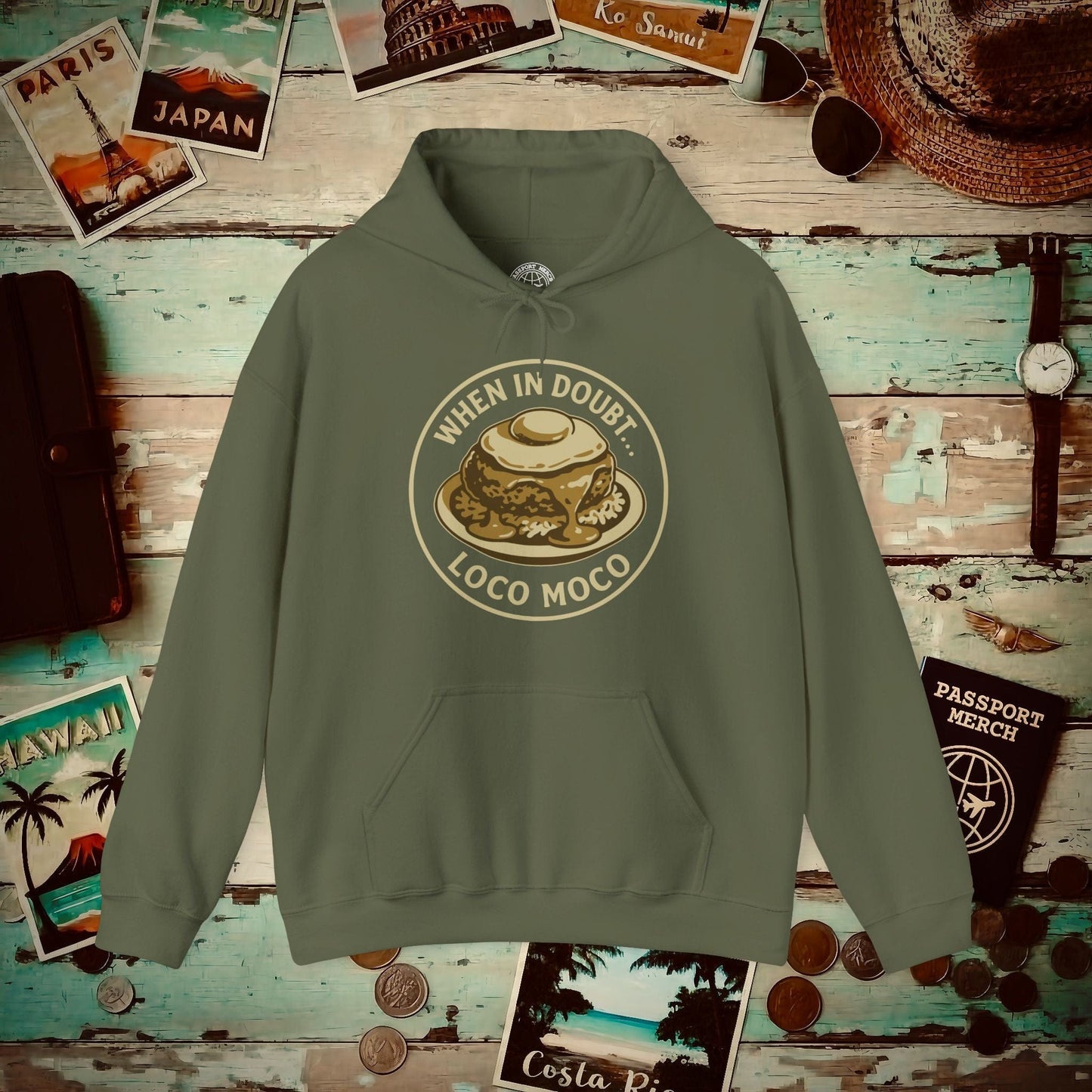When in doubt... Loco Moco, Hawaii Hoodie Military Green / S