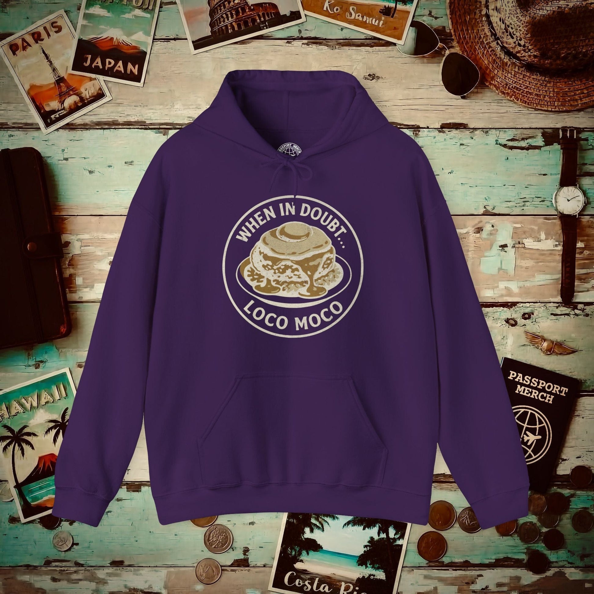 When in doubt... Loco Moco, Hawaii Hoodie Purple / S