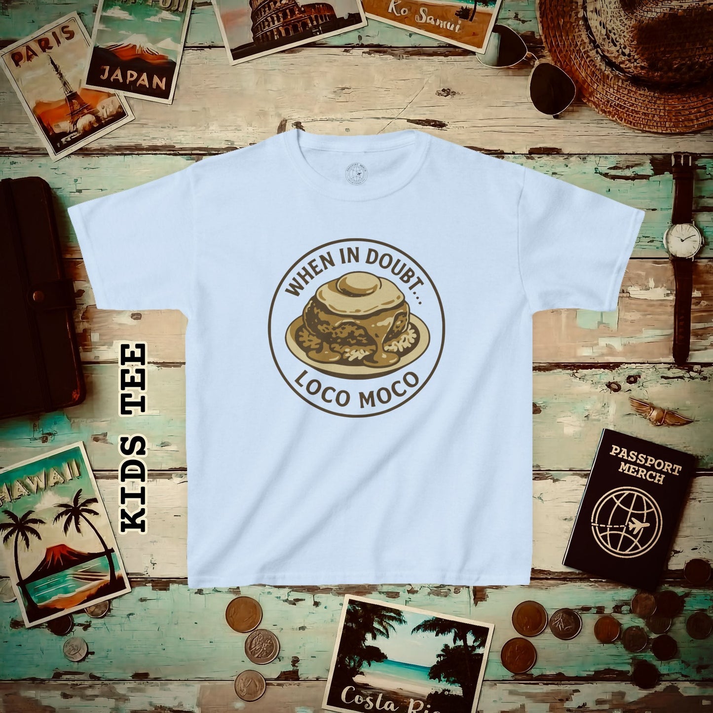 When in doubt... Loco Moco, Hawaii Kids Tee XS / Light Blue