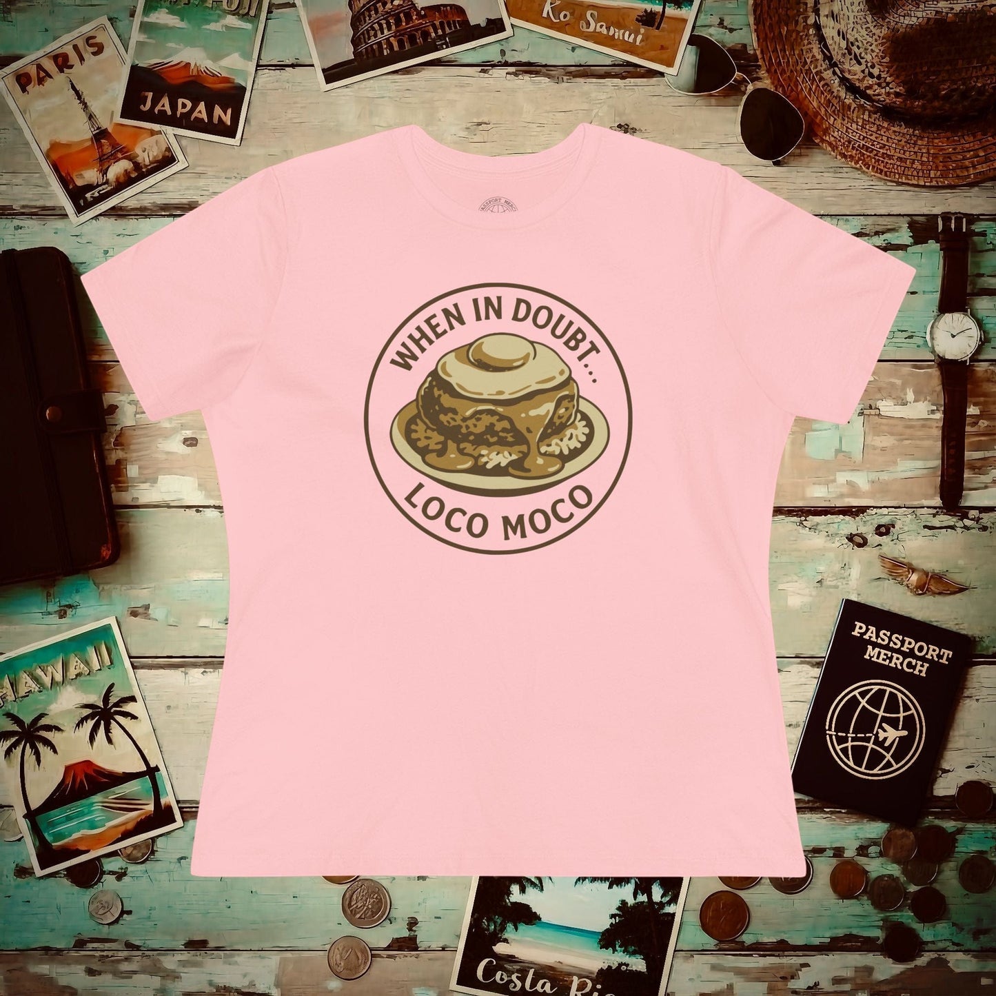 When in doubt... Loco Moco, Hawaii, Womens Fit T-Shirt Pink / S