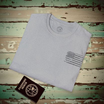 Whiskey Tango Foxtrot USA Flag, Back Print T-Shirt