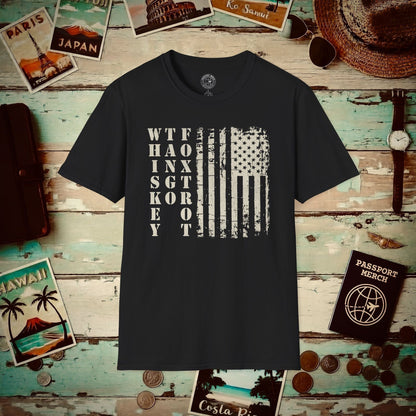 Whiskey Tango Foxtrot USA Flag T-Shirt Black / S