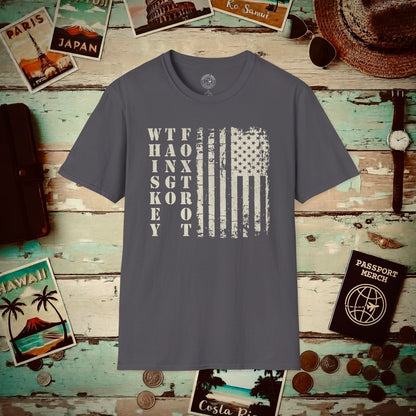 Whiskey Tango Foxtrot USA Flag T-Shirt Charcoal / S