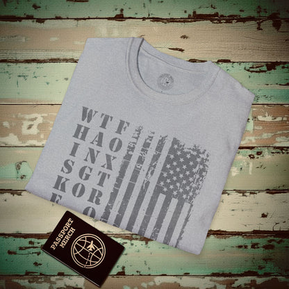 Whiskey Tango Foxtrot USA Flag T-Shirt Sport Grey / S