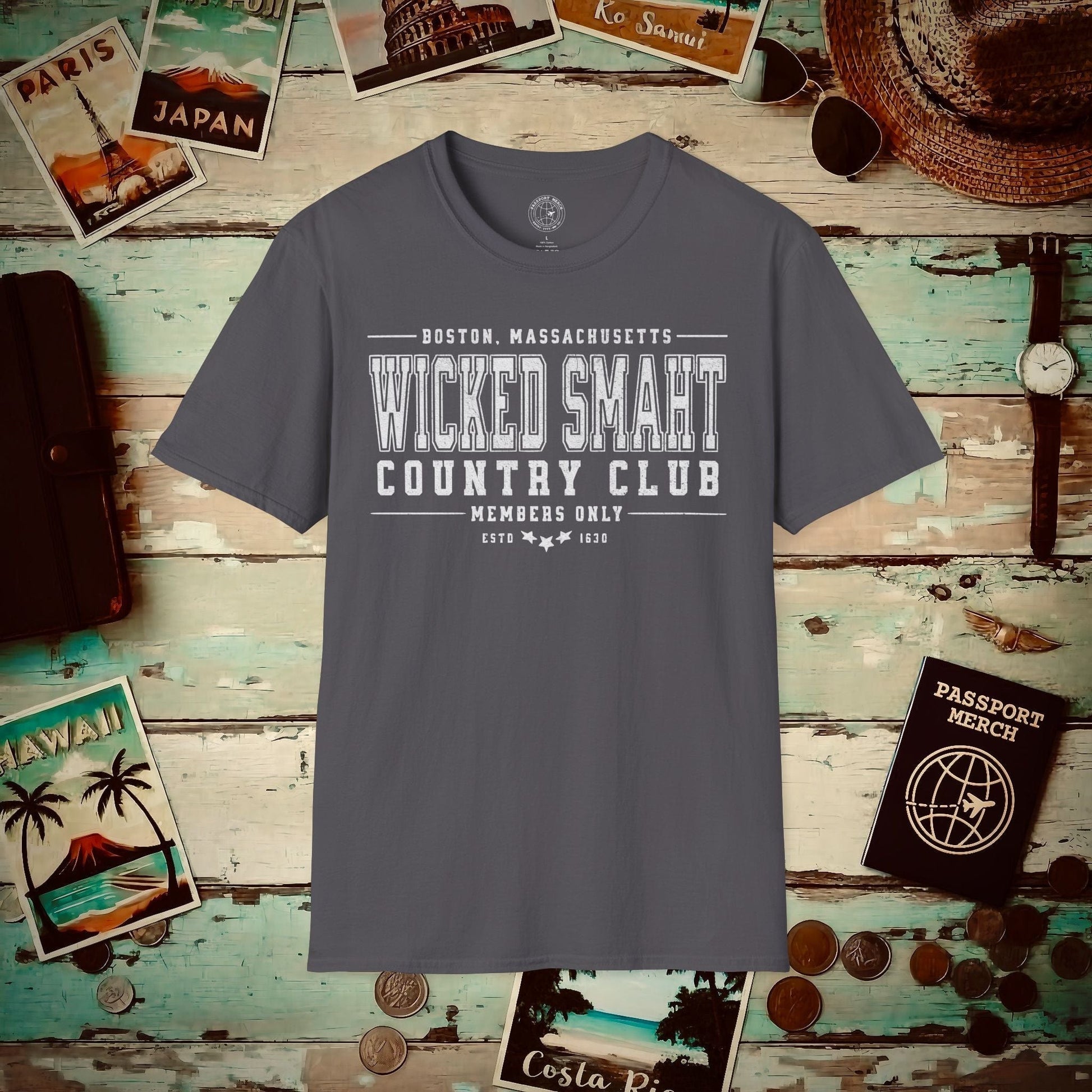 Wicked Smaht Country Club, Boston, Massachussets T-Shirt Charcoal / S