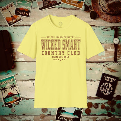 Wicked Smaht Country Club, Boston, Massachussets T-Shirt Cornsilk / S
