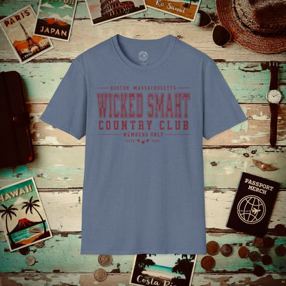 Wicked Smaht Country Club, Boston, Massachussets T-Shirt Heather Indigo / S