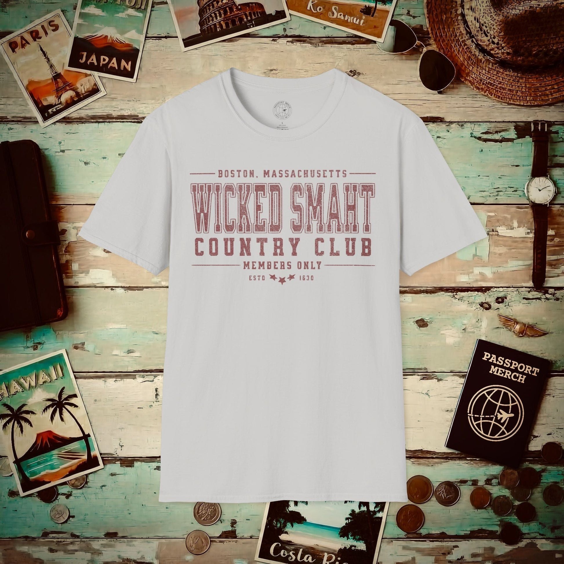 Wicked Smaht Country Club, Boston, Massachussets T-Shirt Ice Grey / S