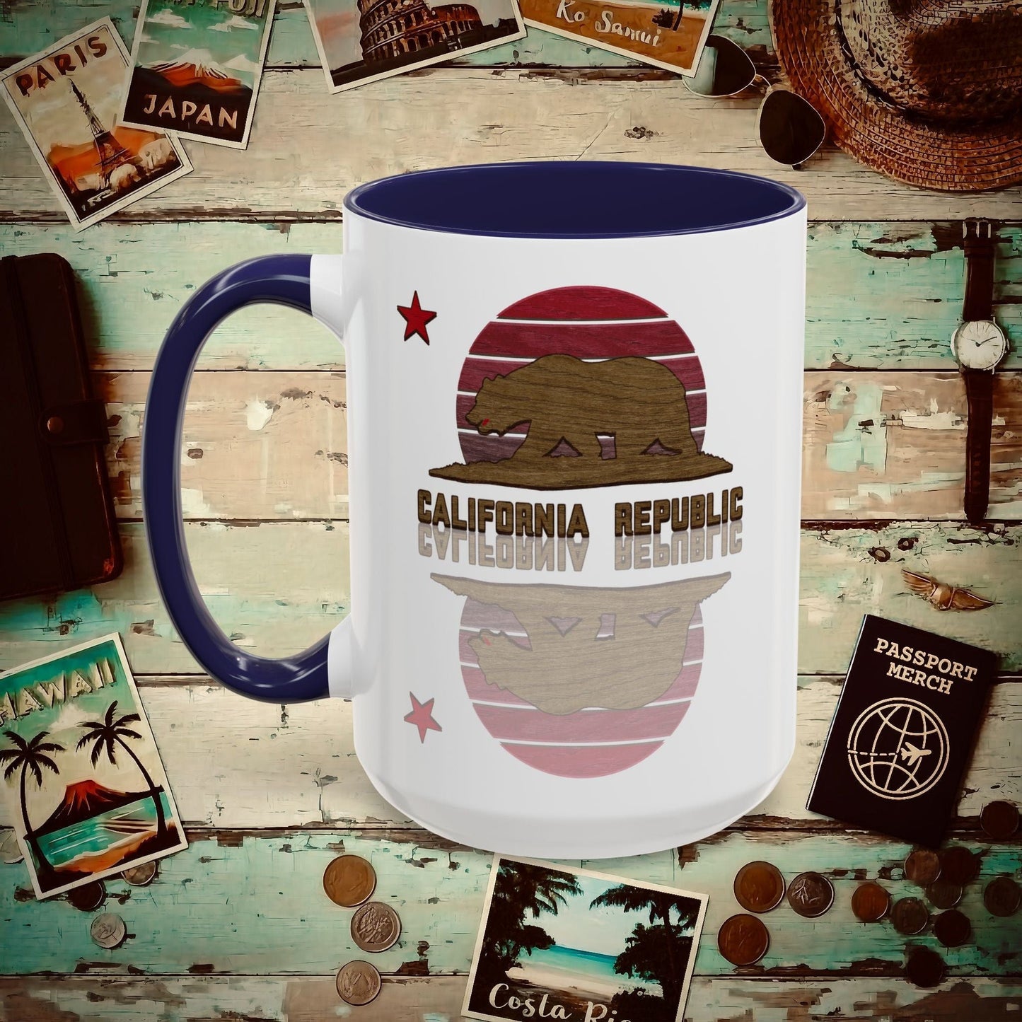 Woodworked Flag of California 15oz Mug Navy / 15oz