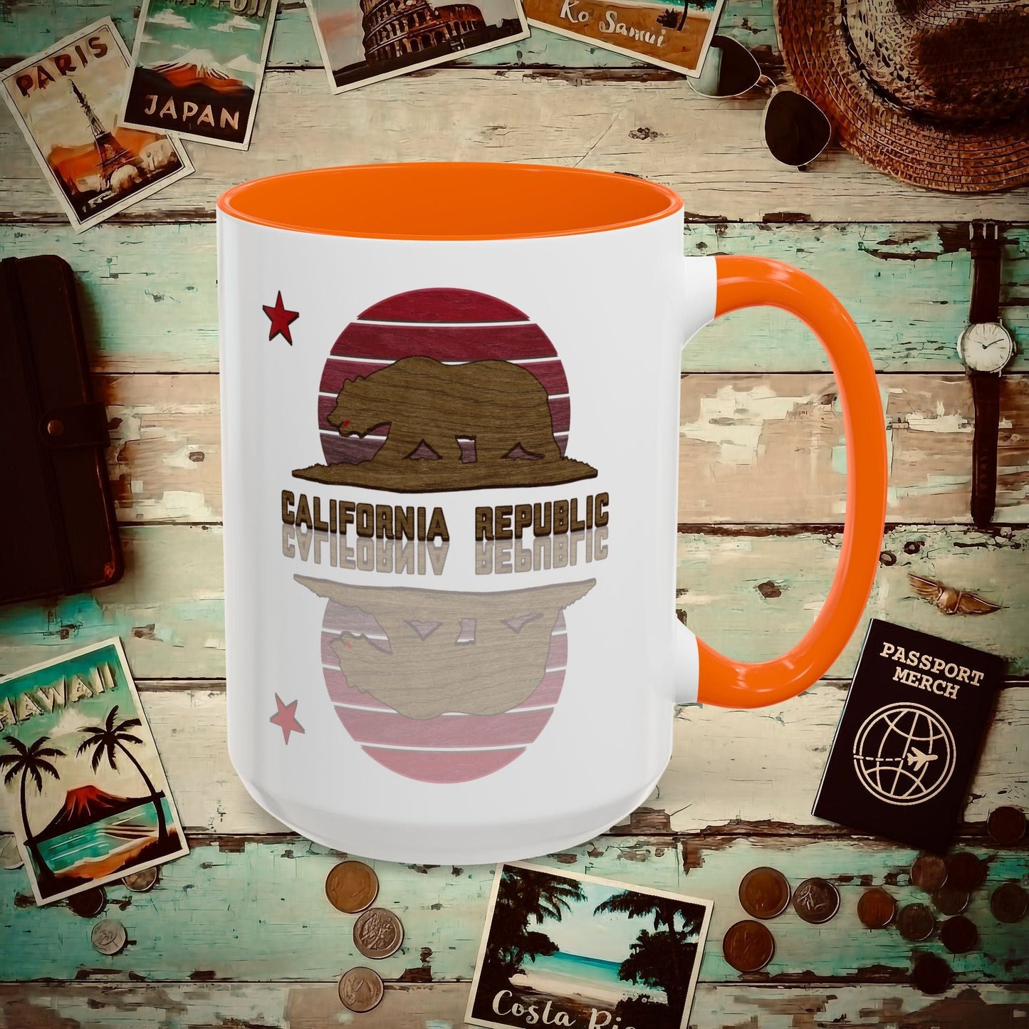Woodworked Flag of California 15oz Mug Orange / 15oz