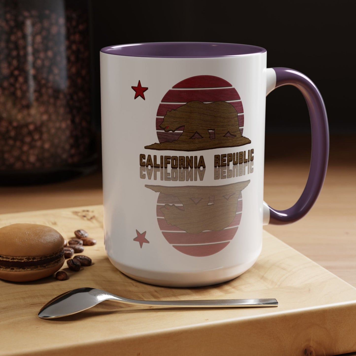 Woodworked Flag of California 15oz Mug Purple / 15oz