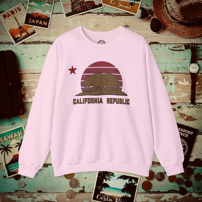 Woodworked Flag of California Crewneck Light Pink / S