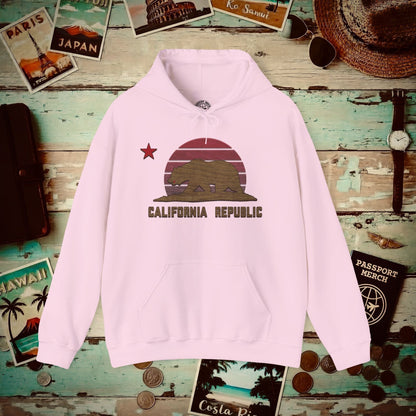 Woodworked Flag of California Hoodie Light Pink / S