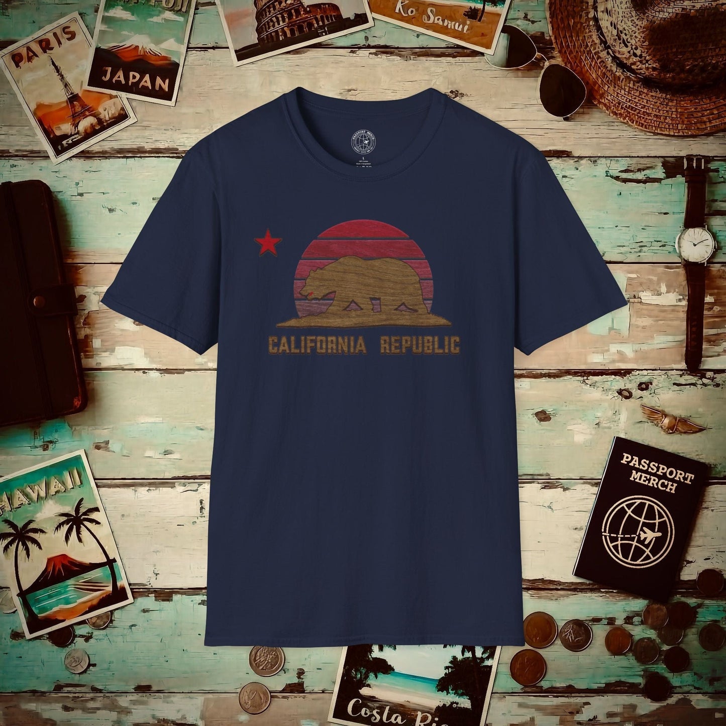 Woodworked Flag of California T-Shirt Navy / S