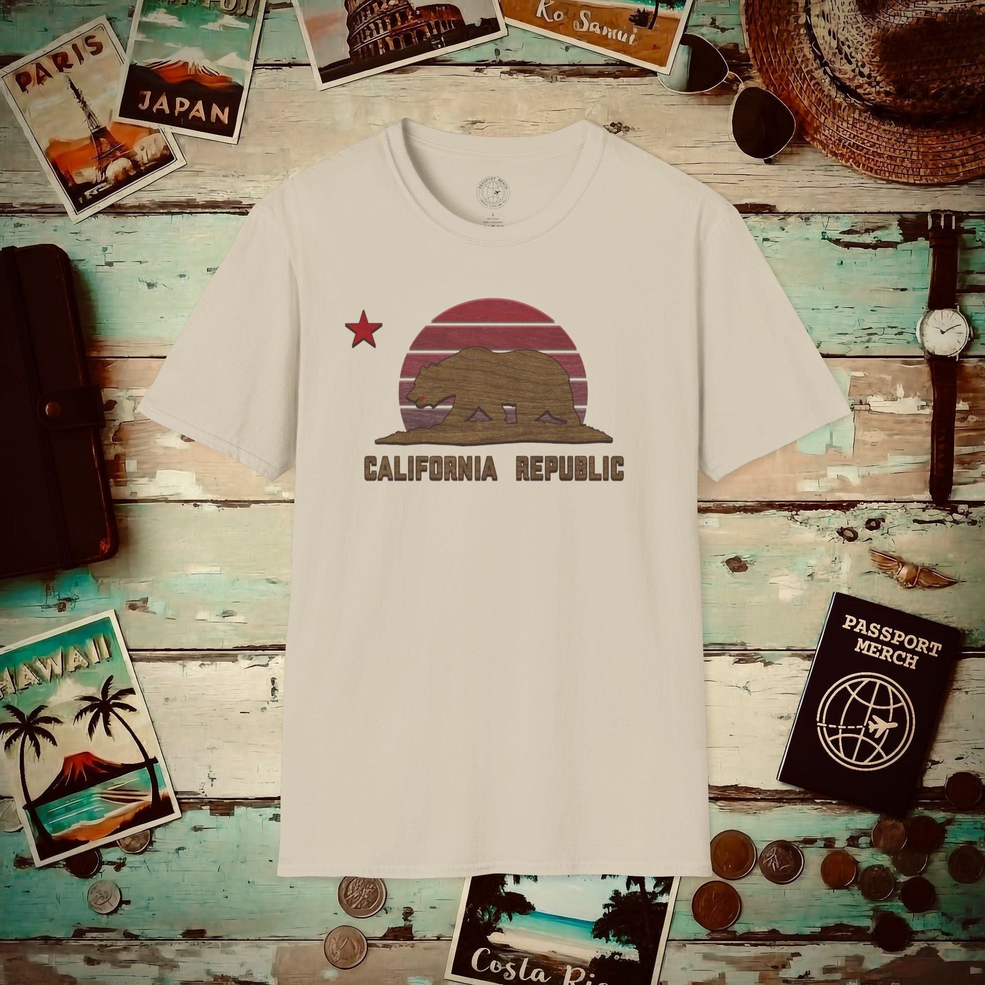 Woodworked Flag of California T-Shirt Sand / S
