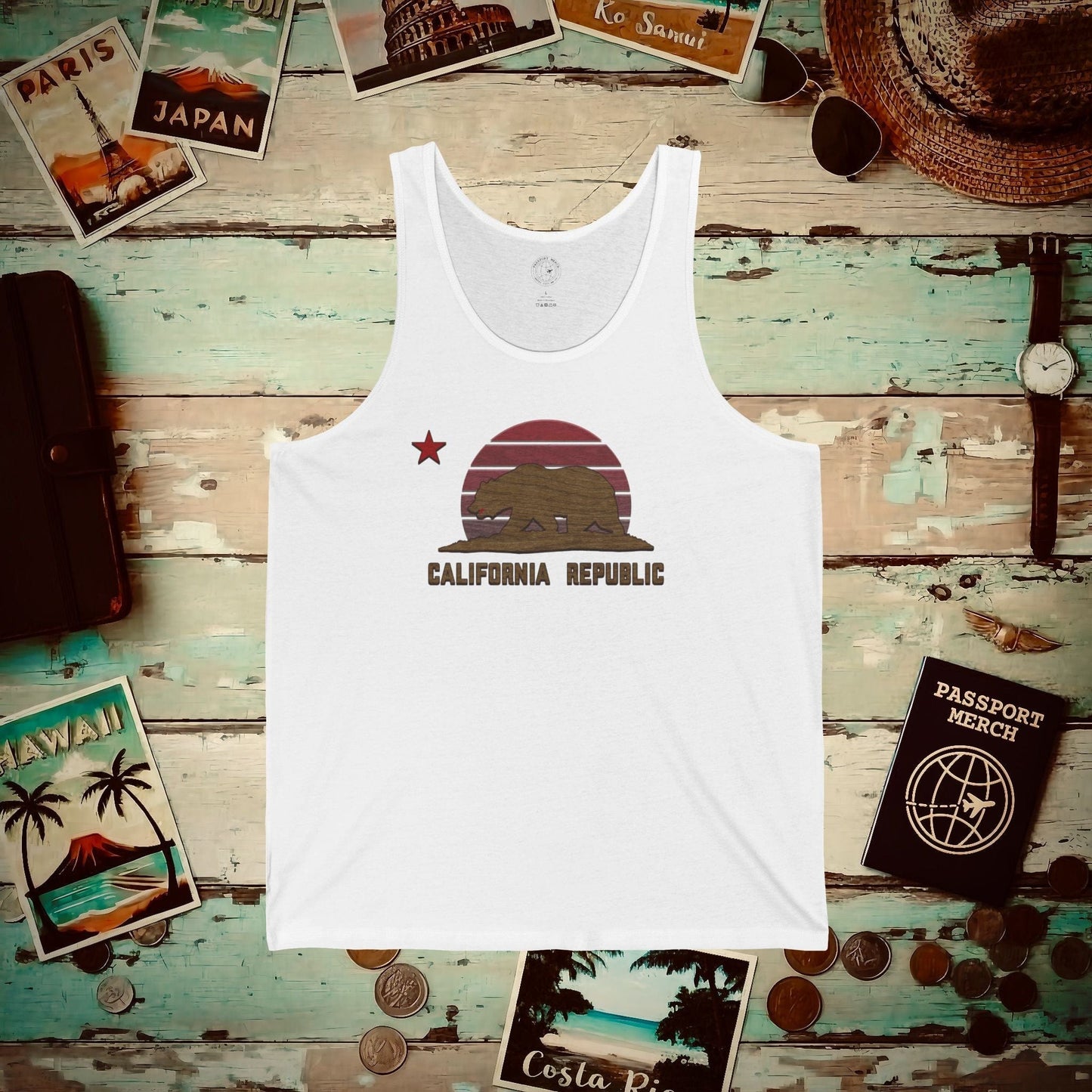 Woodworked Flag of California Tank Top White / XS