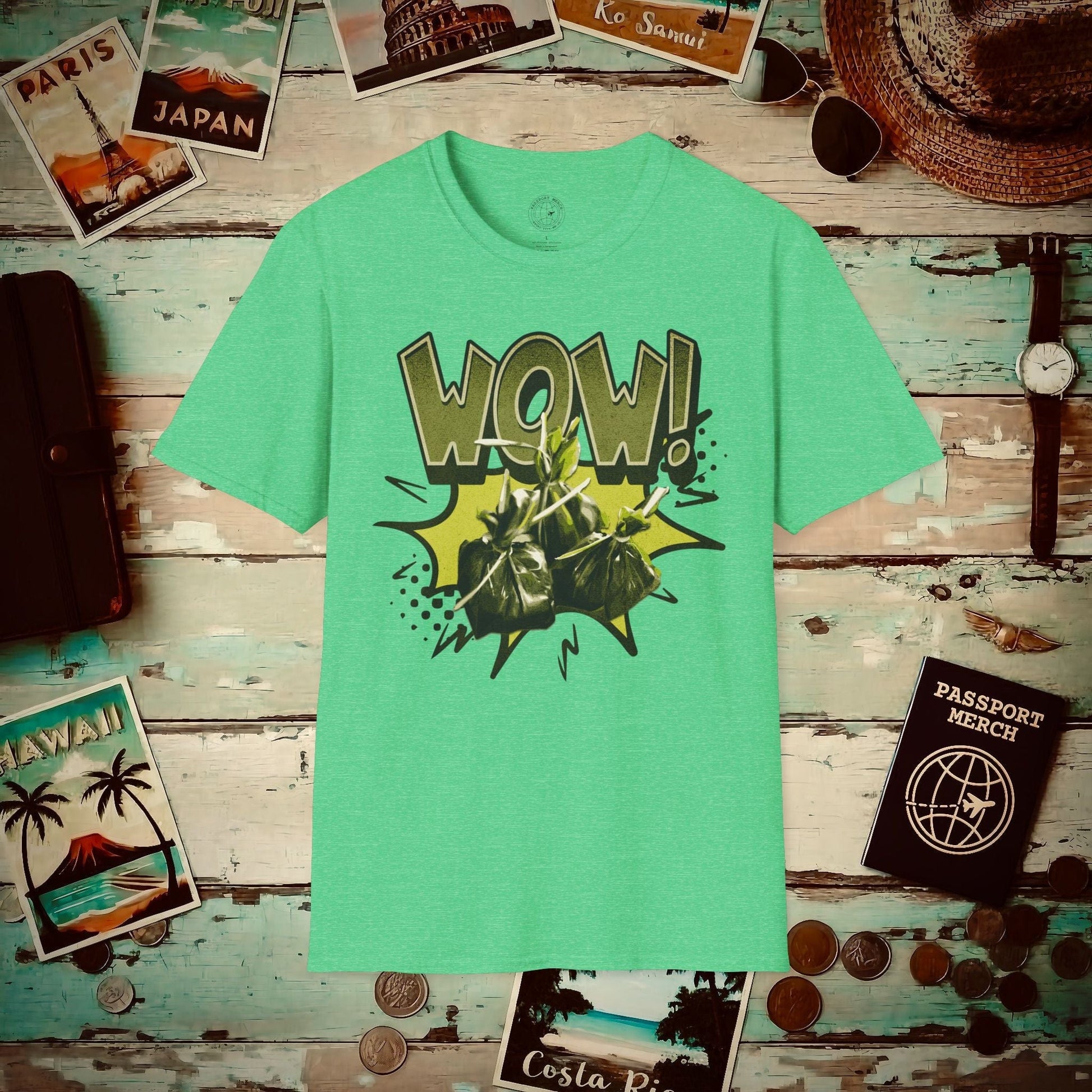 Wow Lau Lau, Hawaii T-Shirt Heather Irish Green / S