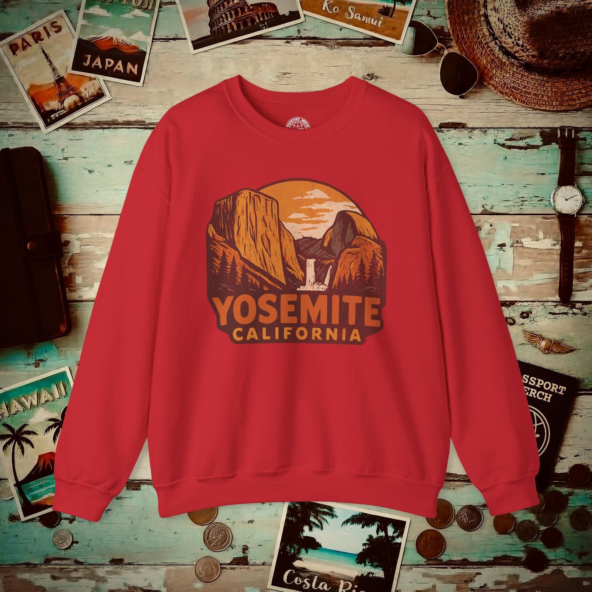 Yosemite, California - 80's Vintage Crewneck Red / S
