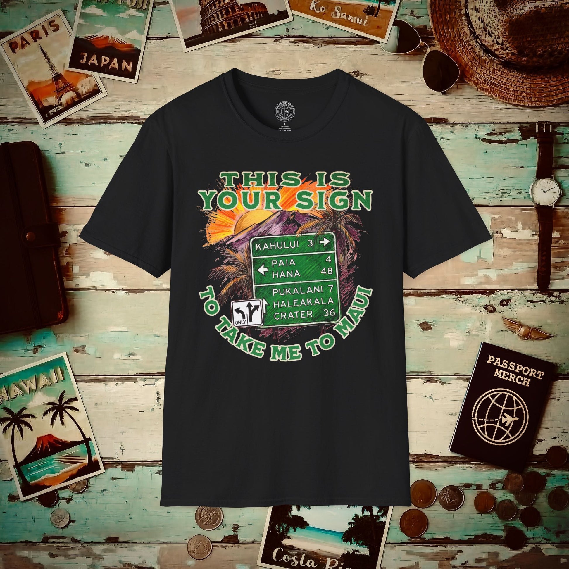 Your Sign to Take Me to Maui, Hawaii T-Shirt Black / S