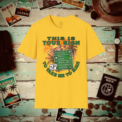 Your Sign to Take Me to Maui, Hawaii T-Shirt Daisy / S