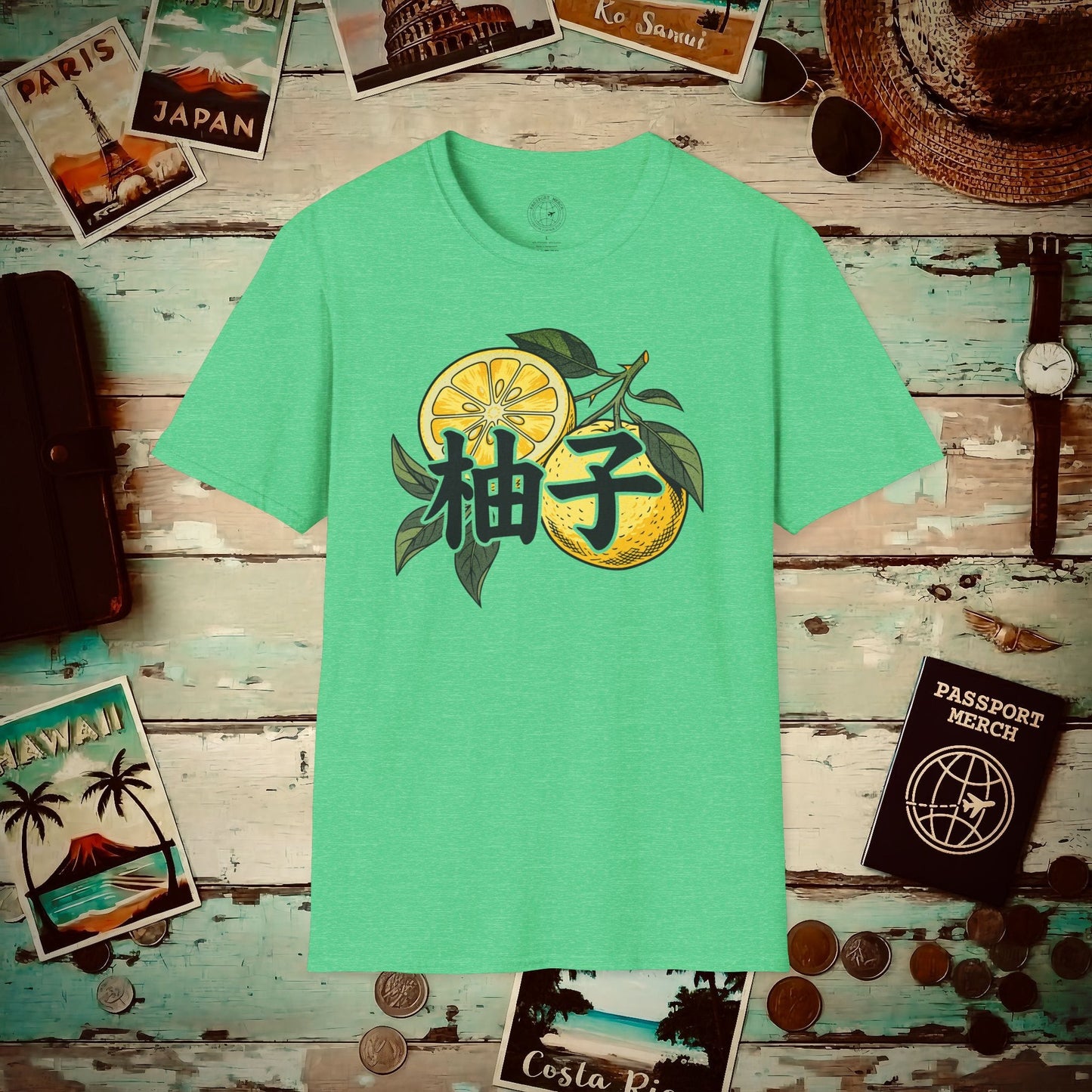 Yuzu Love, Japan T-Shirt Heather Irish Green / S