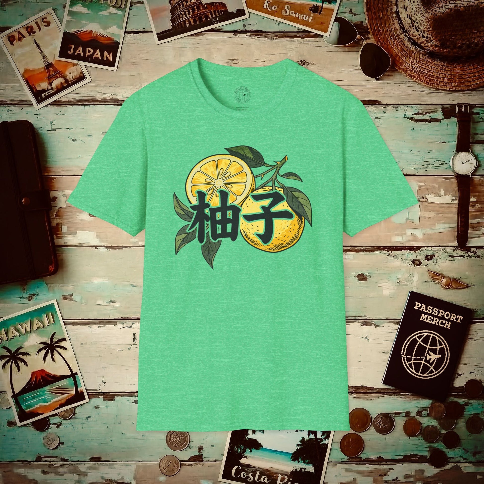 Yuzu Love, Japan T-Shirt Heather Irish Green / S