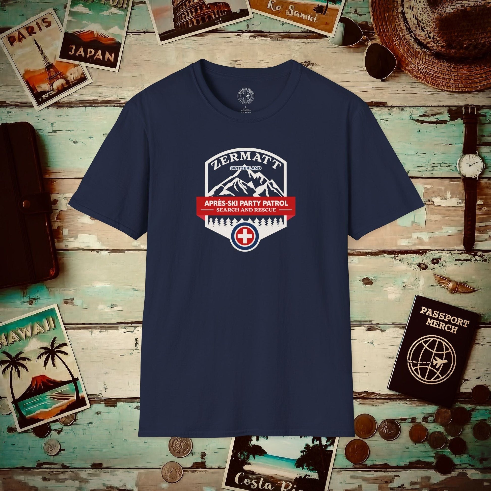 Zermatt Après-Ski Party Patrol Switzerland T-Shirt Navy / S
